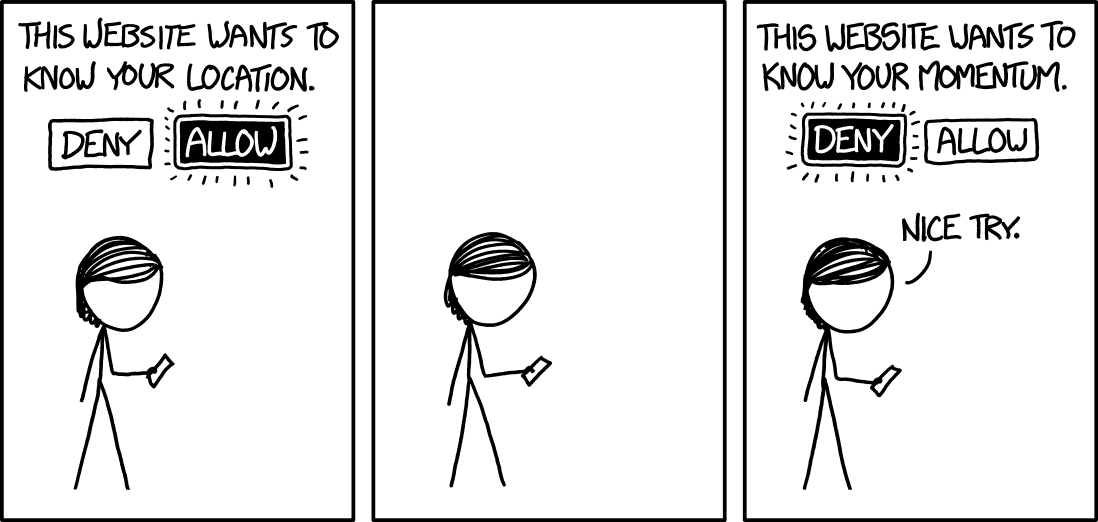 Location sharing (Figure credit: XKCD 1473)